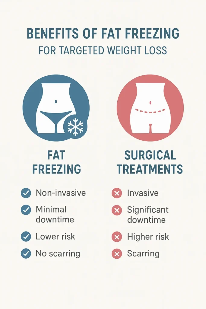 graphic showing the benefits of fat freezing Billingshurst