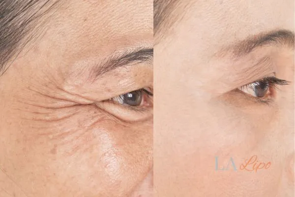 Before and after results of woman - HI-fu wrinkles reduction treatment Billingshurst