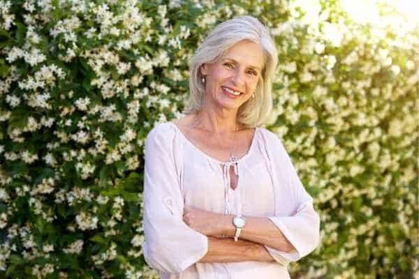 Older woman happy with urinary incontinence treatment Billingshurst