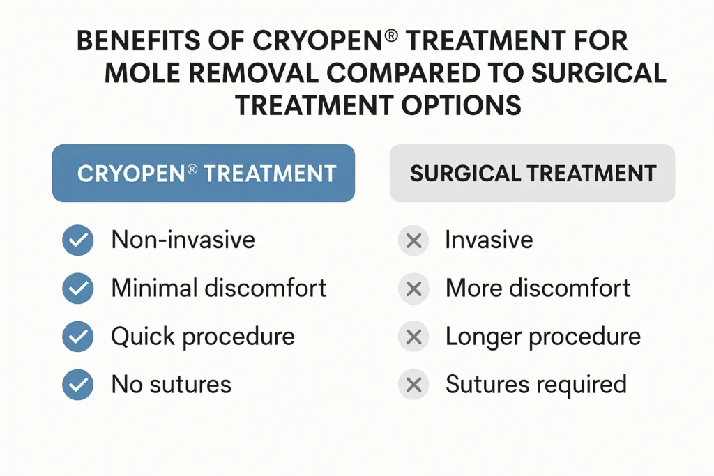 Benefits of facial mole removal Billingshurst - call our team today to book a consultation